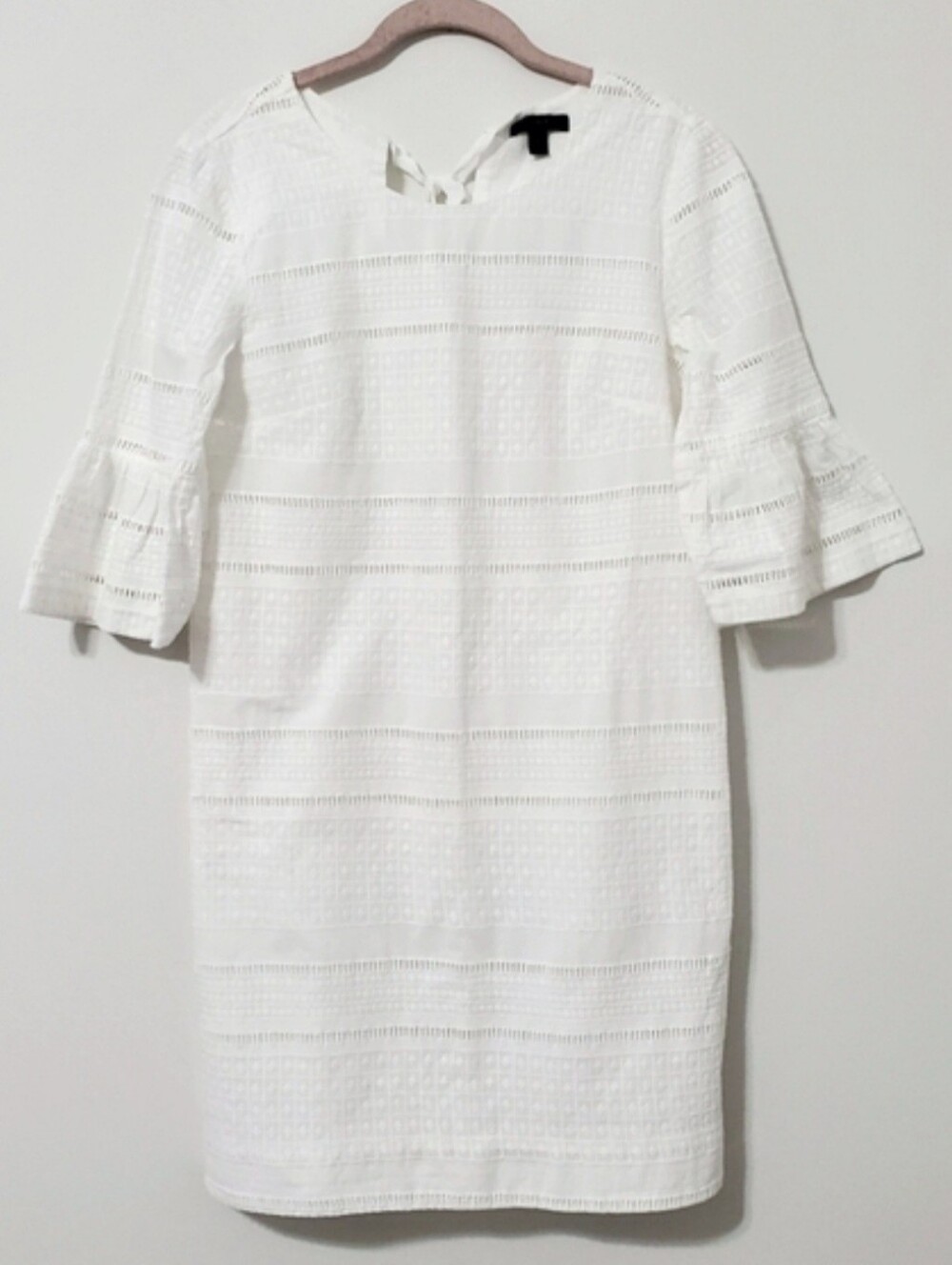J. Crew White Eyelet Cotton Shift Dress Size 2 - Picture 2 of 12